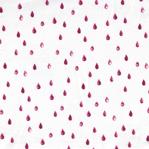 cseppek - mintás BIOPAMUT jersey méteráru - GOTS raindrops fuchsia