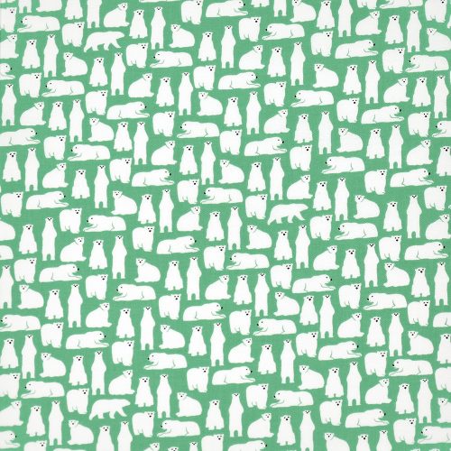 bears in winter in green - designer Baumwollstoff